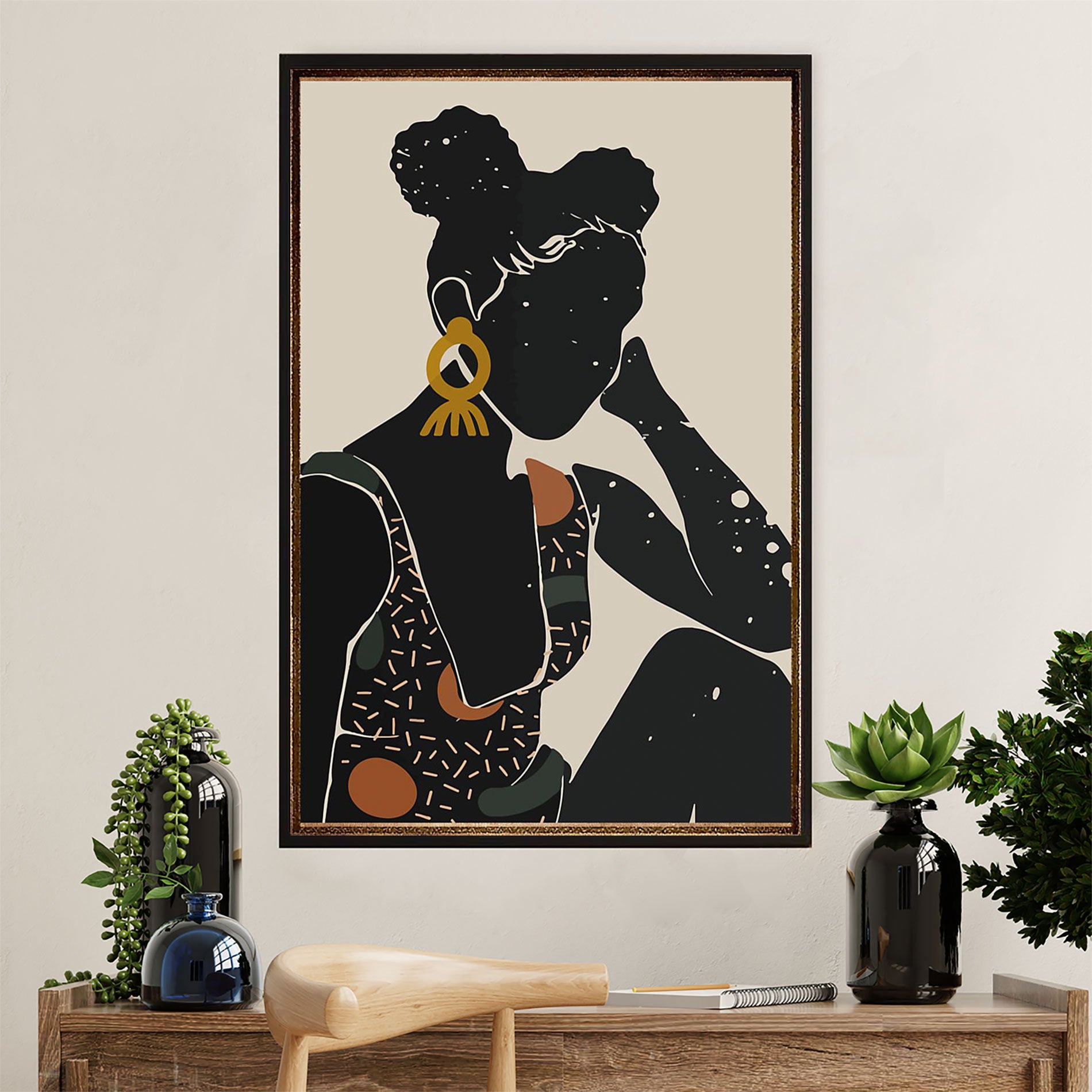 African American Afro Poster Prints | Black Girl The Star | Wall Art Gift For Black Girl