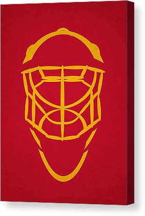 Calgary Flames Goalie Mask Joe Hamilton Canvas Print