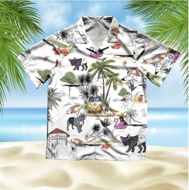 French Bulldog Beach All Over Printed Hawaiian Shirt Ha29923