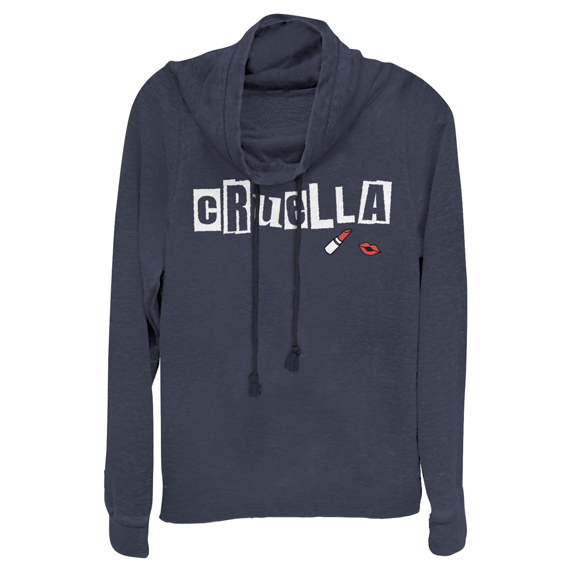 Cruella Junior’S Lipstick Logo  Cowl Neck Sweatshirt