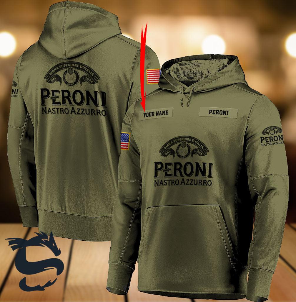 Personalized Military Green Peroni Nastro Azzurro Hoodie & Zip Hoodie