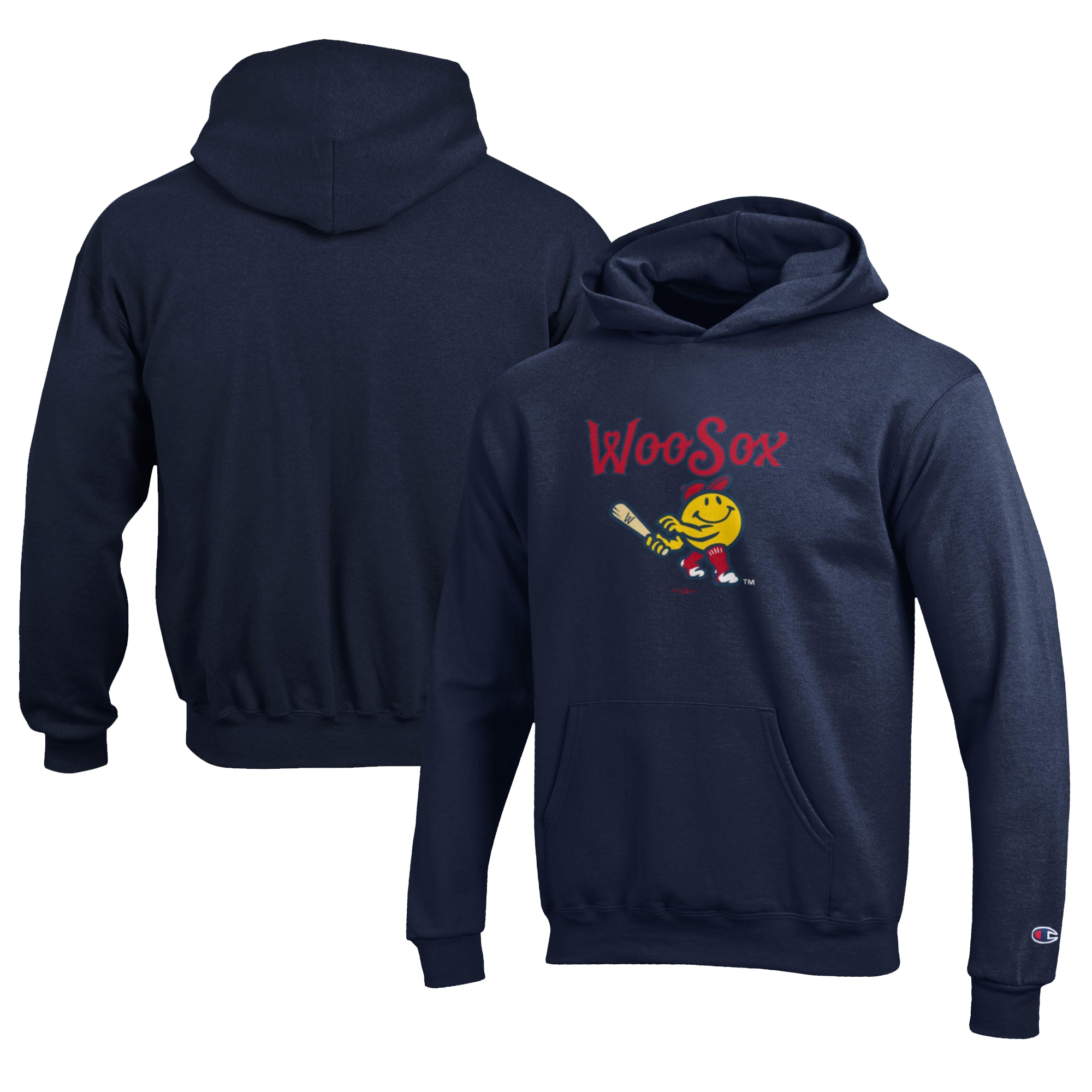 Youth Worcester Red Sox Champion Navy Eco Powerblend Pullover Hoodie