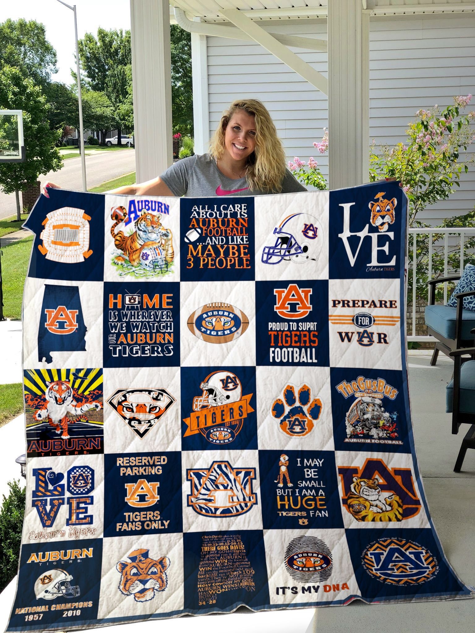 Auburn Tigers Quilt Blanket 02