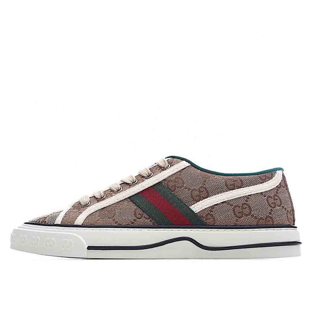 Gucci GG Tennis 1977 BeigeEbony GG Canvas Shoes Sneakers SNK714297942