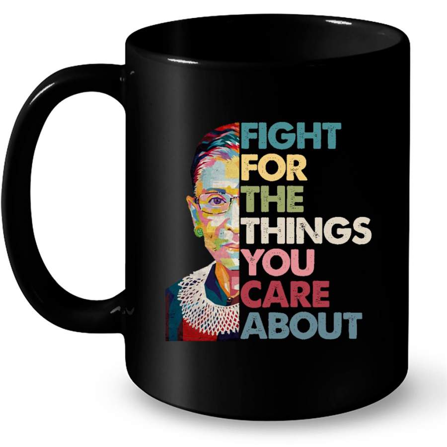 Fight For The Things You Care About Vintage Classic Notorious RBG – Full-Wrap Coffee Black Mug