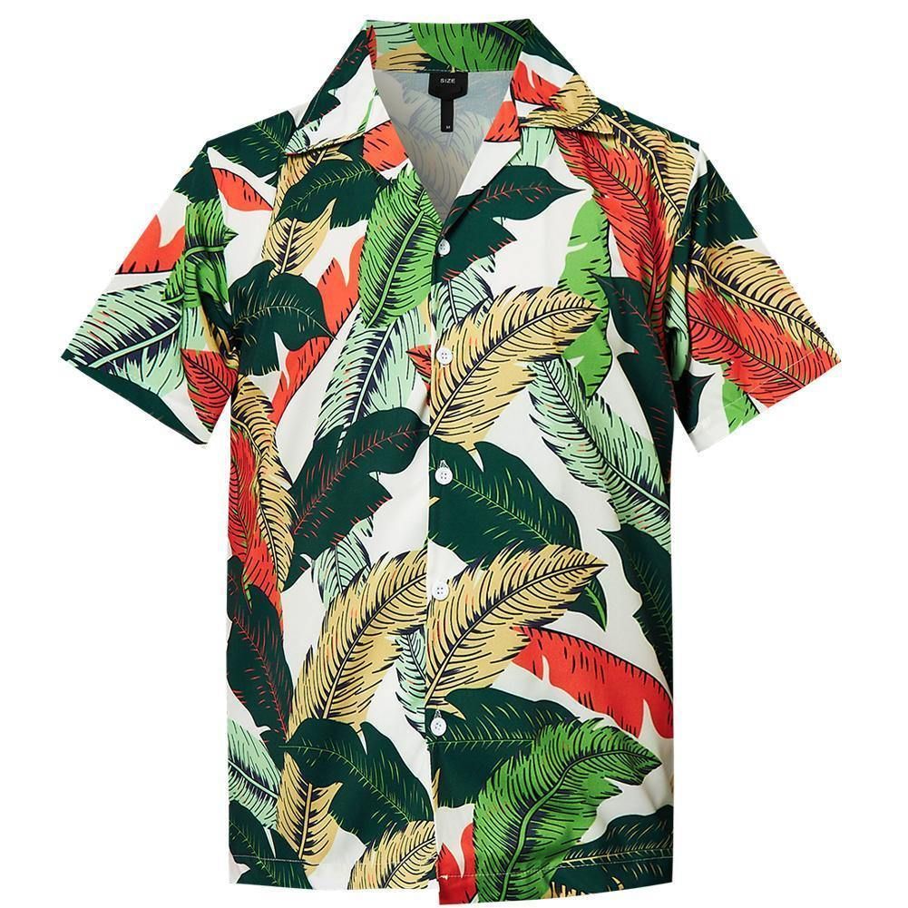 Cover Your Body With Amazing Mens Hawaii Shirt Summer Leaf Printing Ha61209