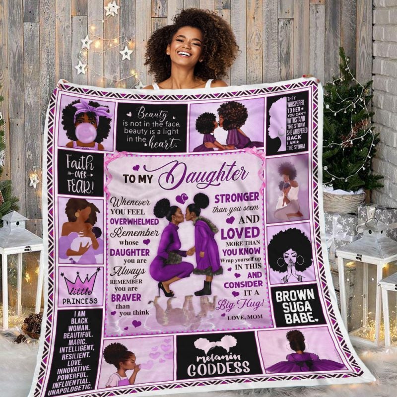 September Girl Melanin, African American Cozy Fleece Blanket, Sherpa Blanket