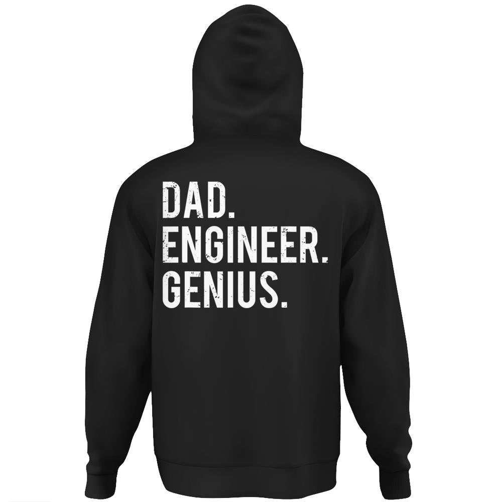 Mens Dad Engineer Genius Cute Engineering Father Hoodie Print On Back