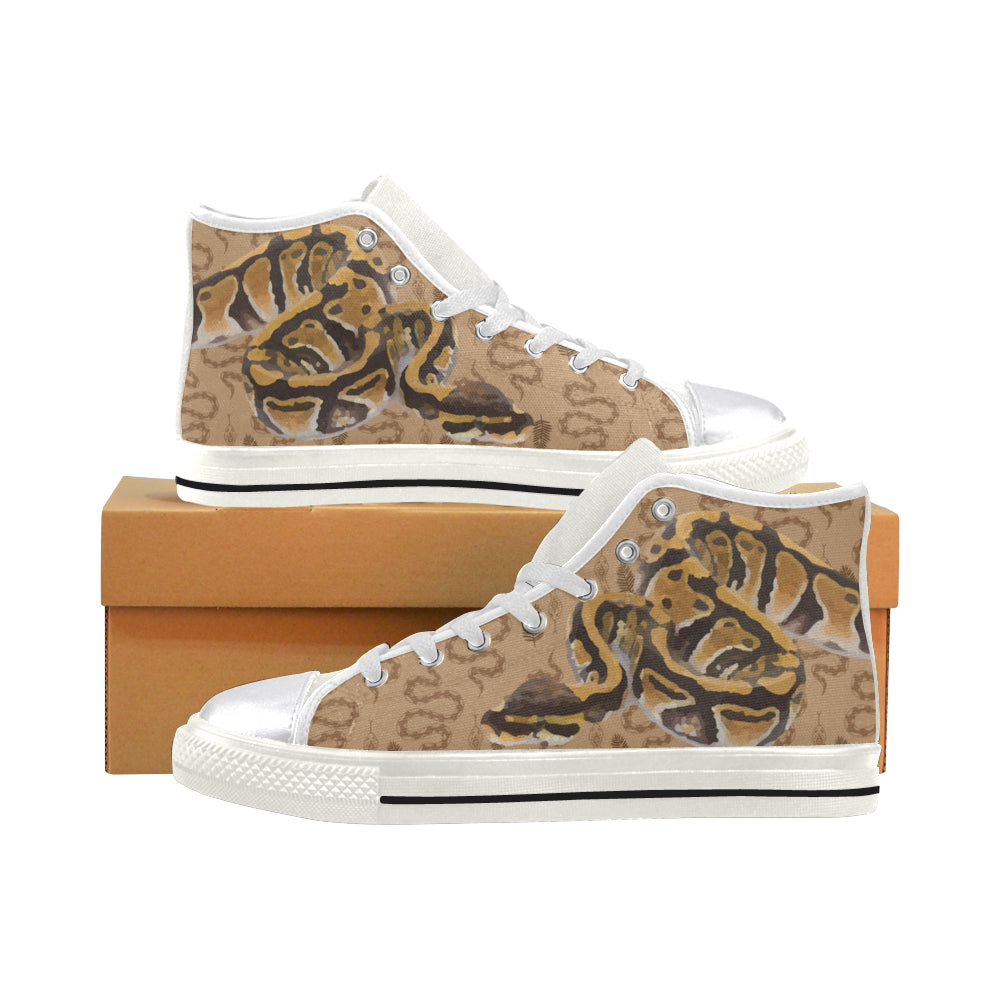 Python White Women’s Classic High Top Canvas Shoes