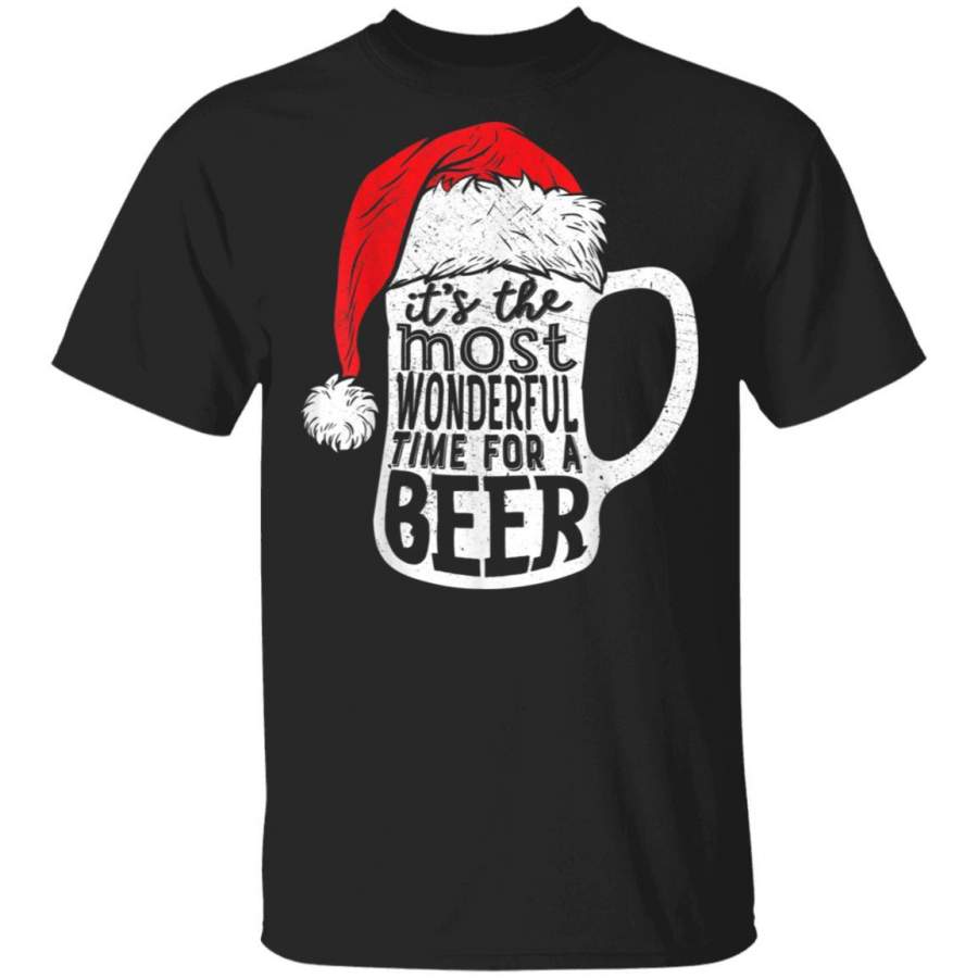 It’s The Most Wonderful Time For A Beer Christmas Santa Hat T-Shirt