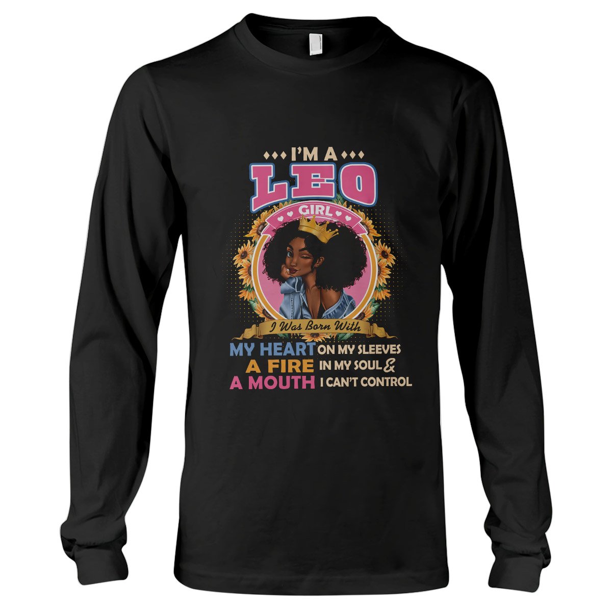 Black Queen Im A Leo Girl Ez13 1609 Long Sleeve T-Shirt