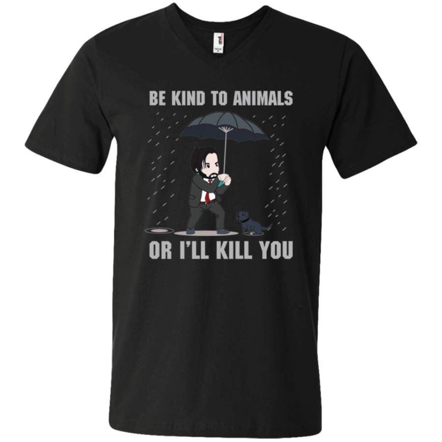 AGR JW Be Kind To Animal Or I’ll Kill You Unisex V-neck