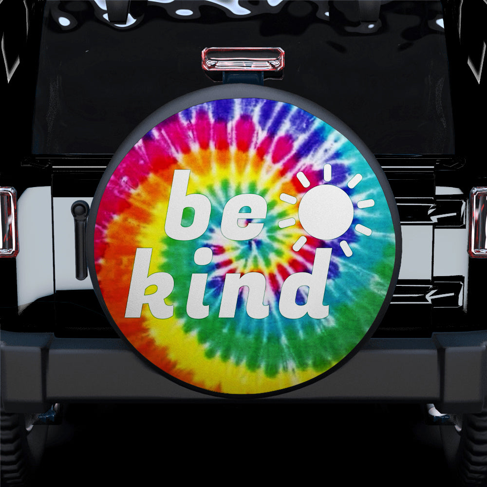 Be Kind Tie Dye Camping Custom Jeep Car Spare Tire Cover Gift For Campers