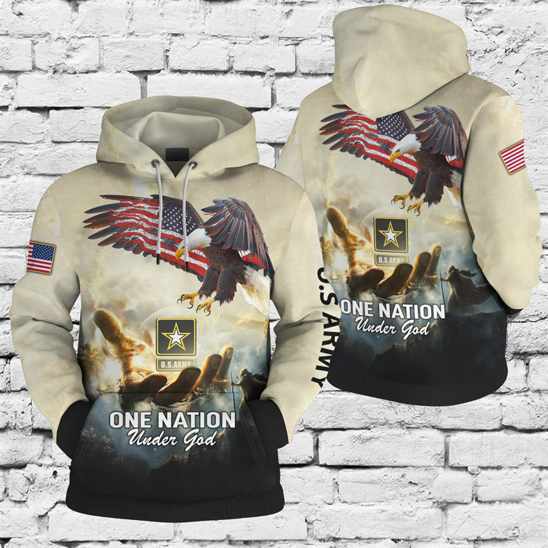 One Nation Under God Us Army Hoodie For Men And Women - Jasaust Store