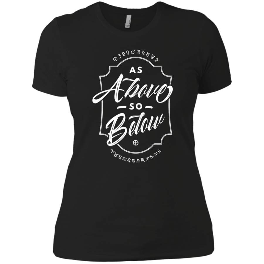 AGR As Above So Below Dark Astrology Ladies T-Shirt