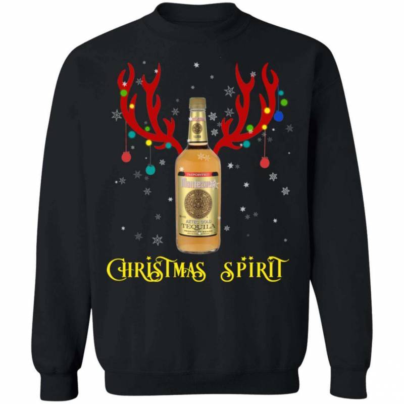 Xmas Sweater Montezuma Christmas Spirit Tequila Reindeer Sweatshirt HA