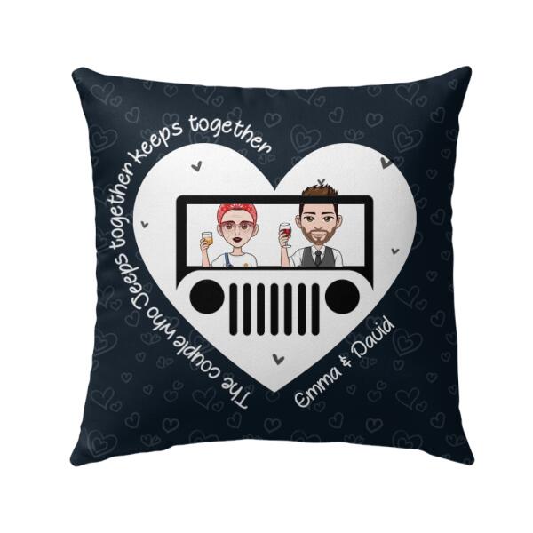 Personalized Pillow, The Couple Who Drive Together Stay Together – Couple, Family Gift, Gift For Car Lovers
