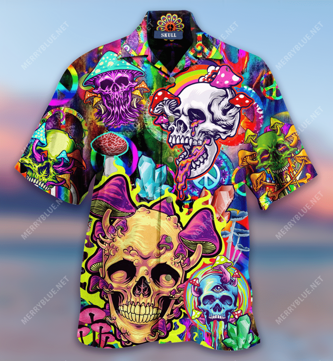 High Quality Mushroom Skull Trippy Hawaii Shirt Ha80198