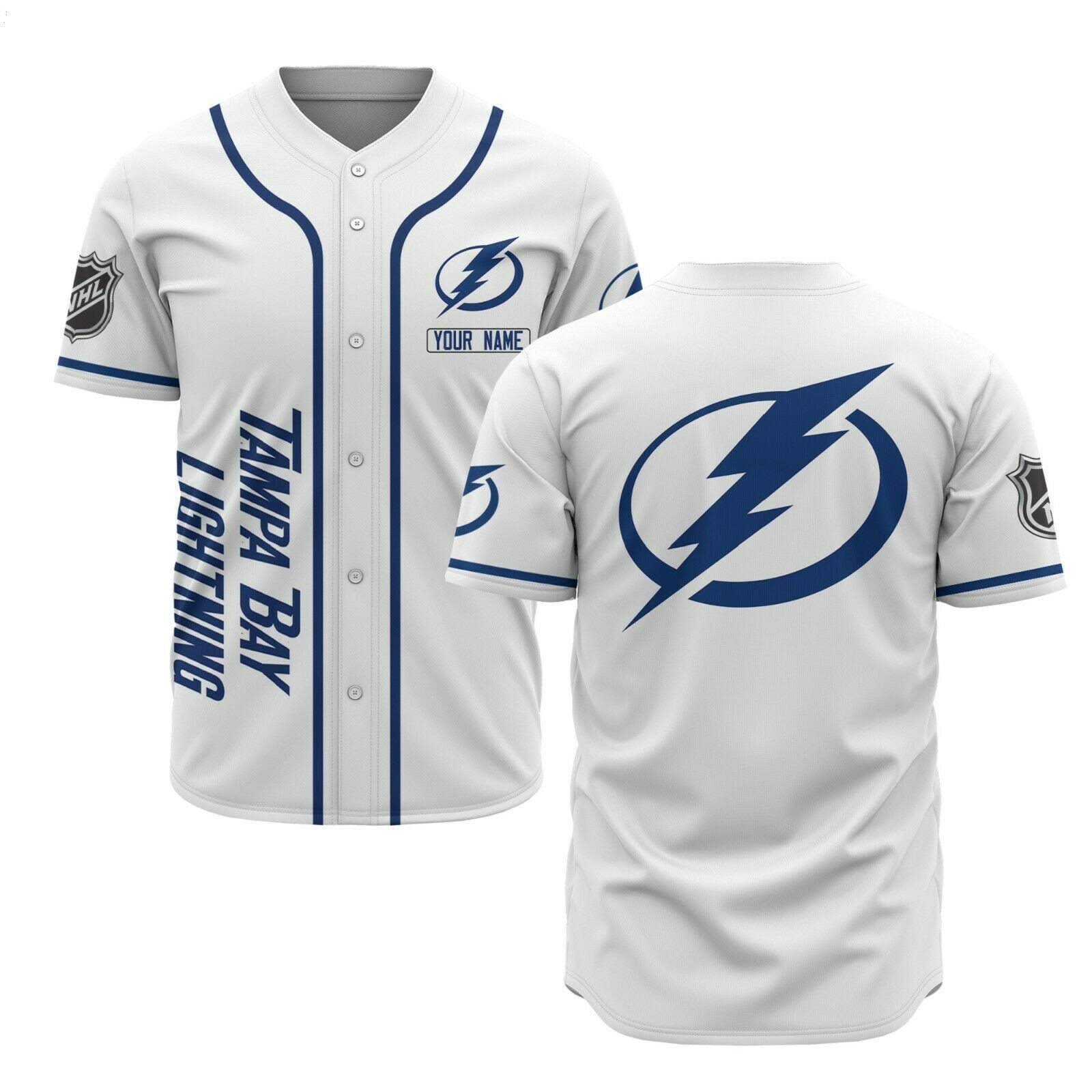 [Custom Name] Tampa Bay Lightning All Over Print Baseball Jersey For Fans