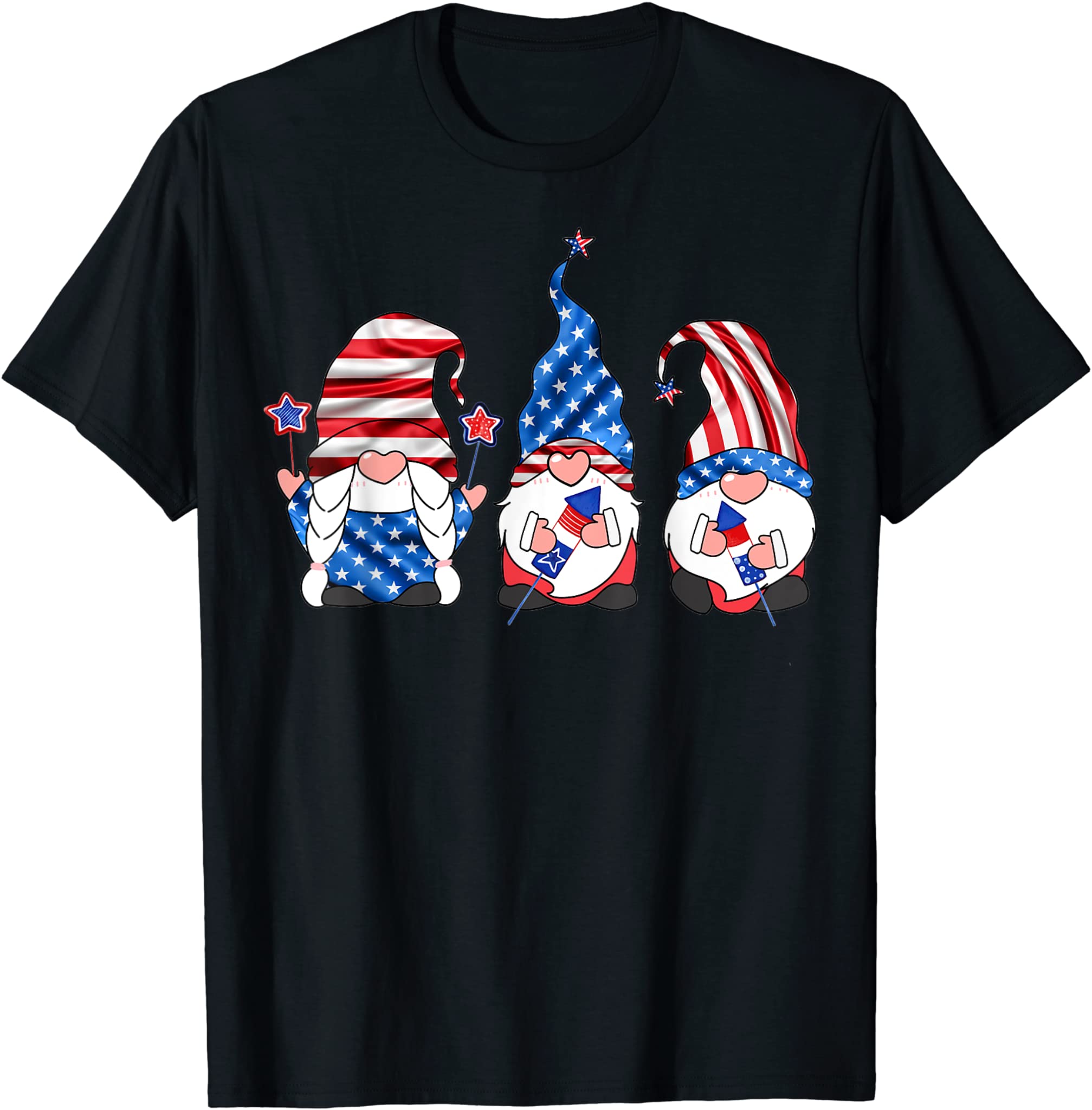 4th Of July American Gnomes Celebrating Independence Day T-Shirt