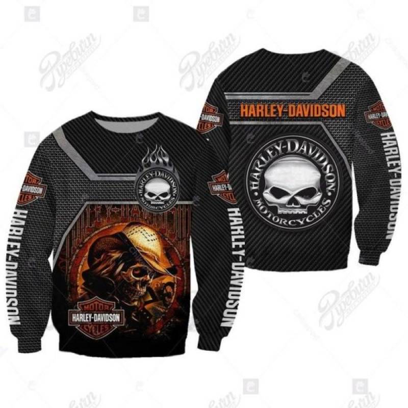 Harley Davidson Logo Skull 3D Hoodie, T-Shirt And Zip Hoodie – hothot ...