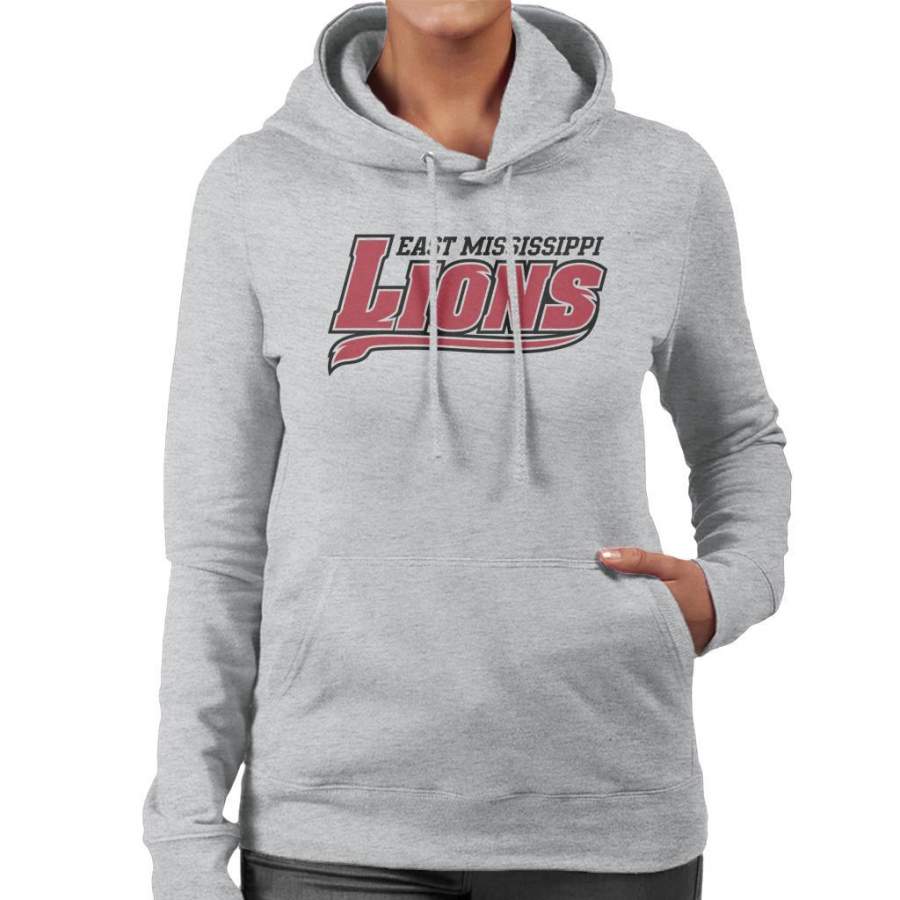 East Mississippi Community College Lions Dark Tail Logo Women’s Hooded Sweatshirt