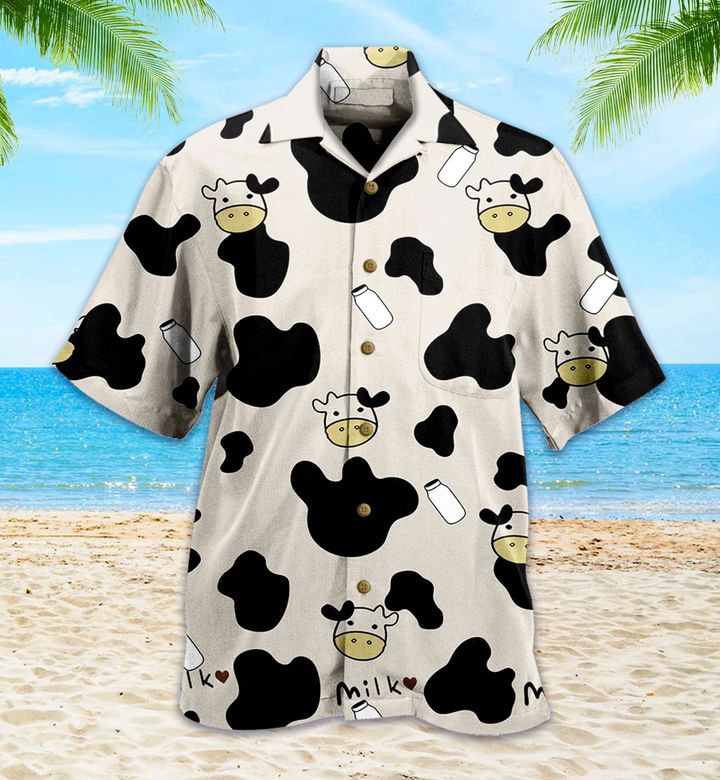 Cow Print Black Hawaii Shirt Ha15590