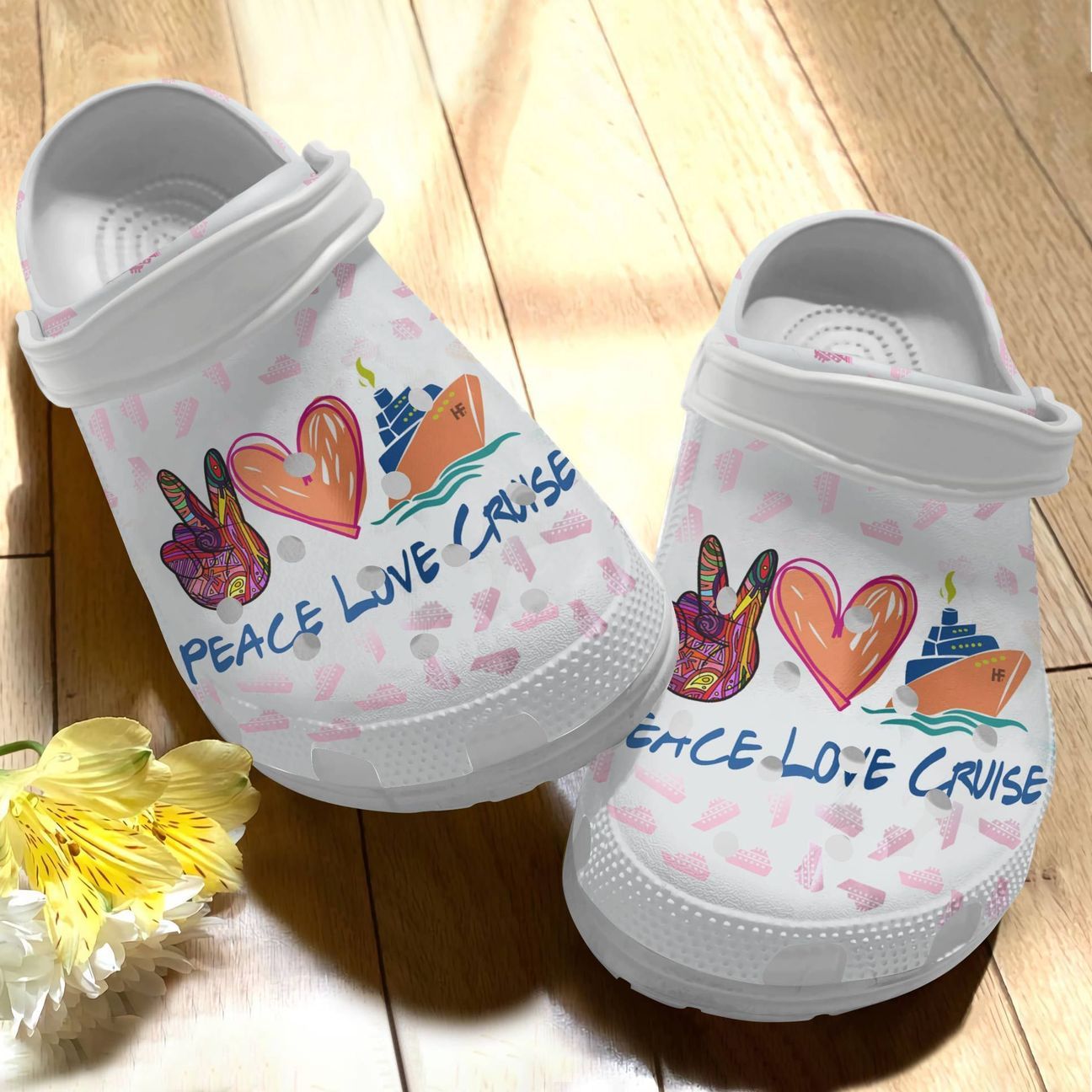 Cruise Personalized Clog, Custom Name, Text, Color, Number Fashion Style For Women, Men, Kid, Print 3D Peace Love Cruise