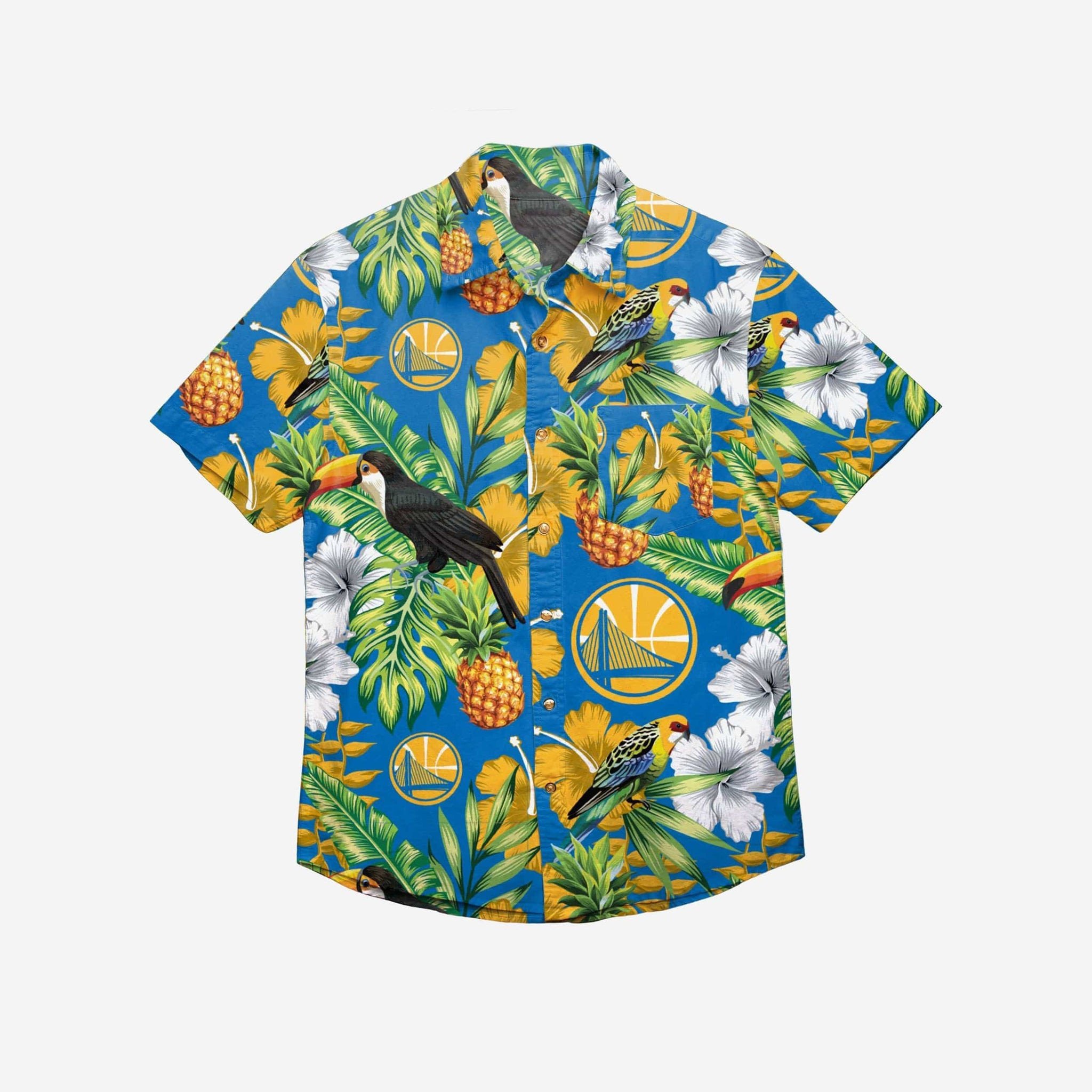 Golden State Warriors Floral Button Up Hawaii Shirt Ha16354