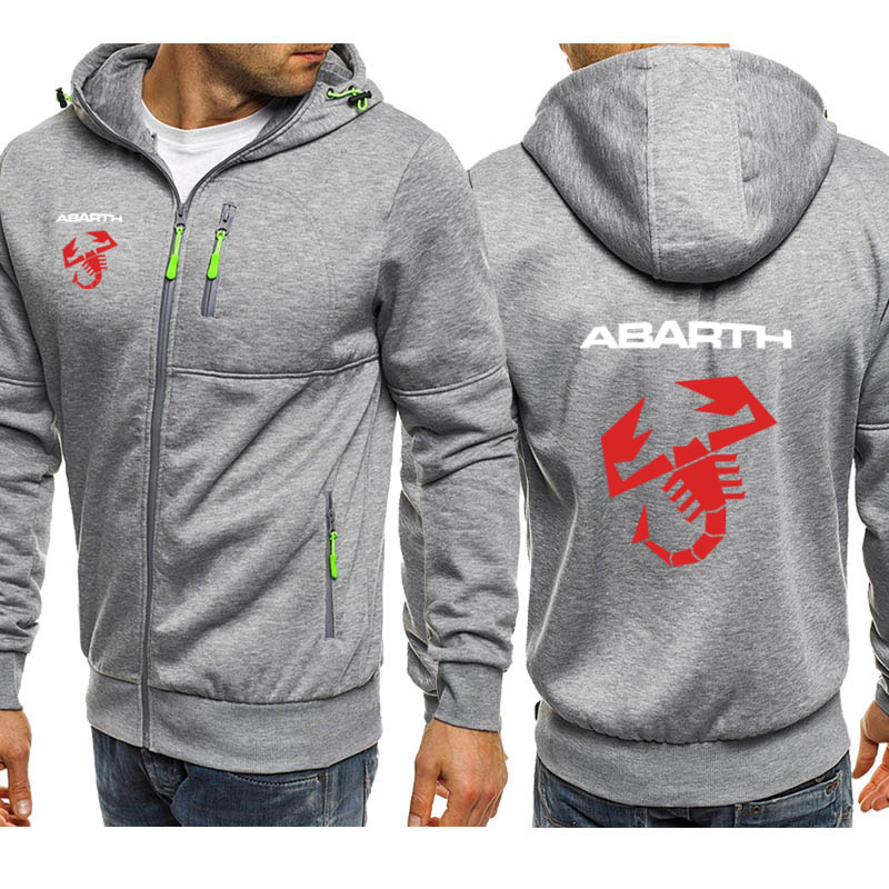 Spring Autumn Zipper Hoodies Mens Jackets Abarth Print Casual Coats Harajuku Outwear Sweatshirt High Quality Tops Sportswear alx