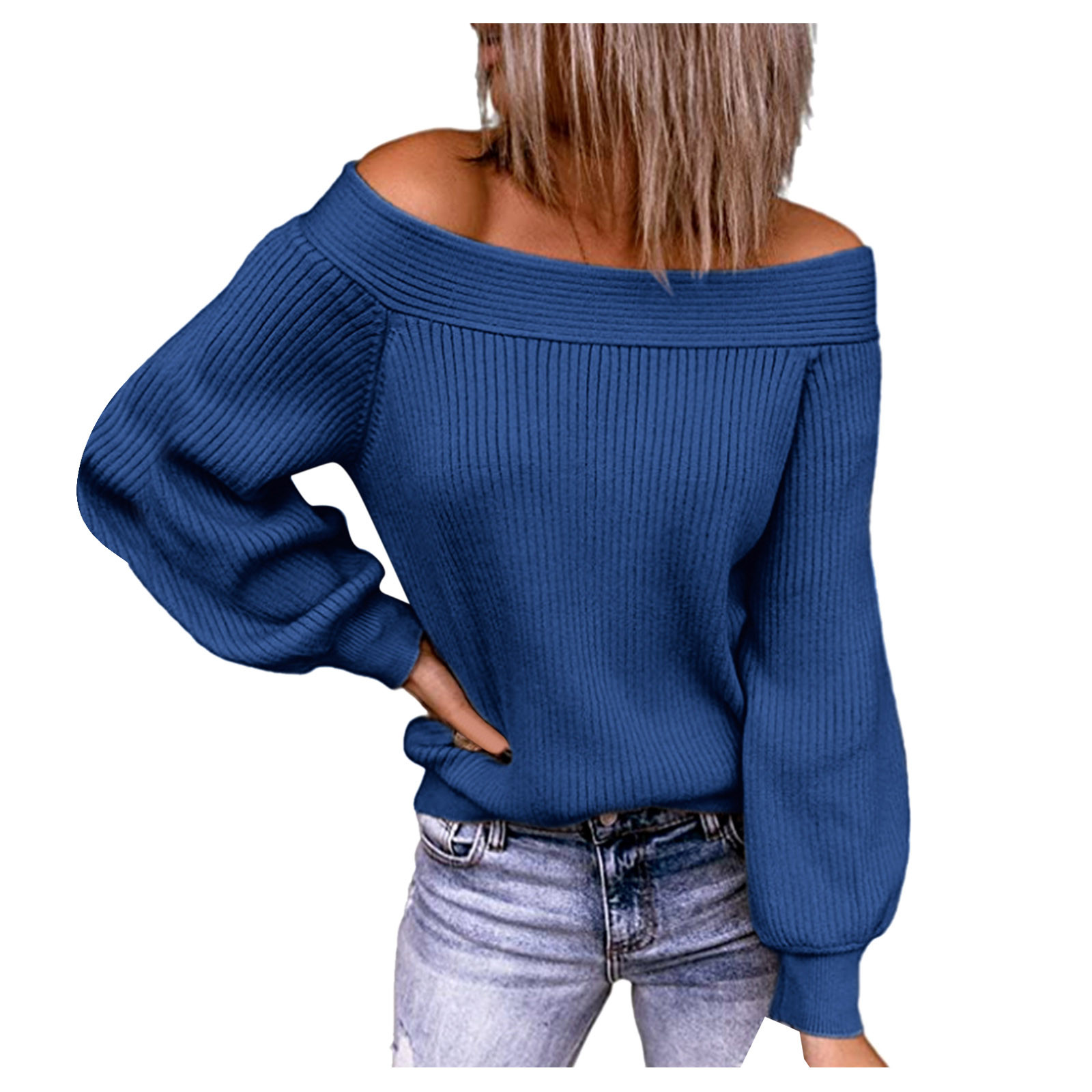 Slash Neck Sweaters For Women Winter Temperament Korean Solid Cropped Pullovers Sexy Female Off Shoulder Jumper Knitted Tops alx