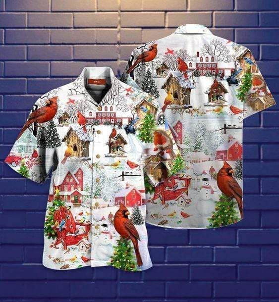 High Quality Hawaii Aloha Shirts Amazing Christmas Cardinal Ha81294