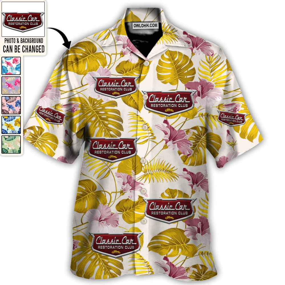 Vintage Car Club You Want Tropical Style Custom Photo – Hawaiian Shirt – Personalized Photo Gifts