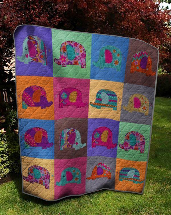 Pink Background Elephant Quilt Blanket – Quilt