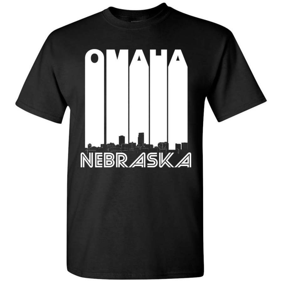 Vintage 1970’s Style Omaha Nebraska Skyline T-Shirt