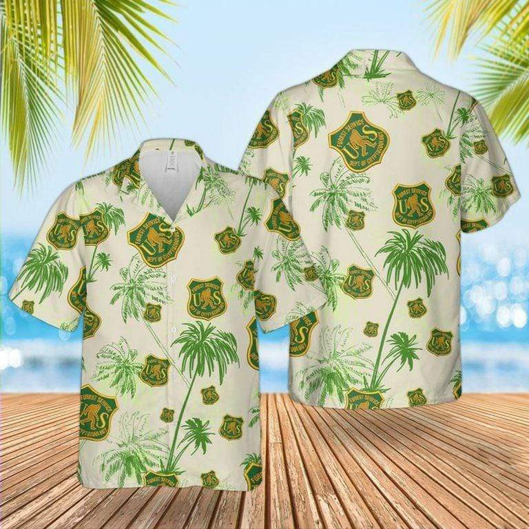 Hawaii Aloha Shirts Us Forest Service Bigfoot Ha67991