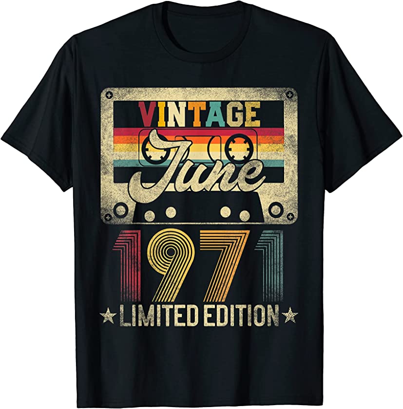 1971 June 50th Birthday 50 Years Old Limited Edition Vintage T-Shirt