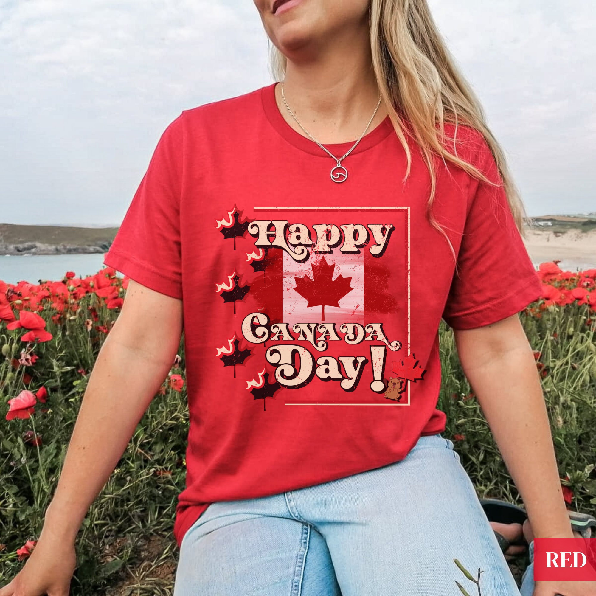 Retro Distressed Canada Day T Shirt | Canada Souvenir Tee | Great North PNW | Maple Leaf Beaver Tshirt | Happy Summer Celebration