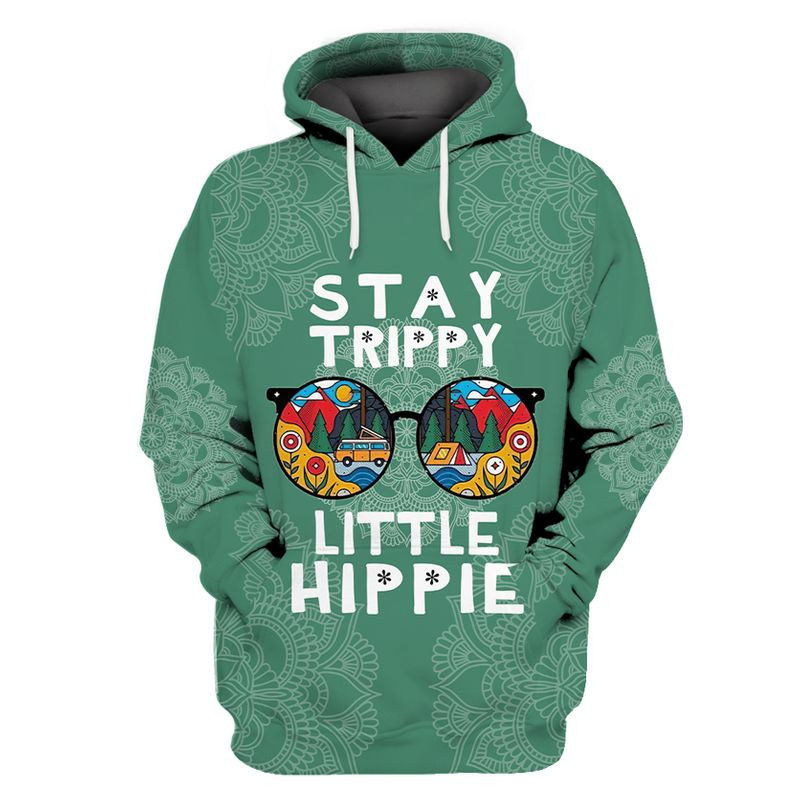 Glass Camping 3D Hoodies – Stay Trippy Little Hippie T-Shirt Long Sleeve Birthday Gifts For Men Women Friends – T179