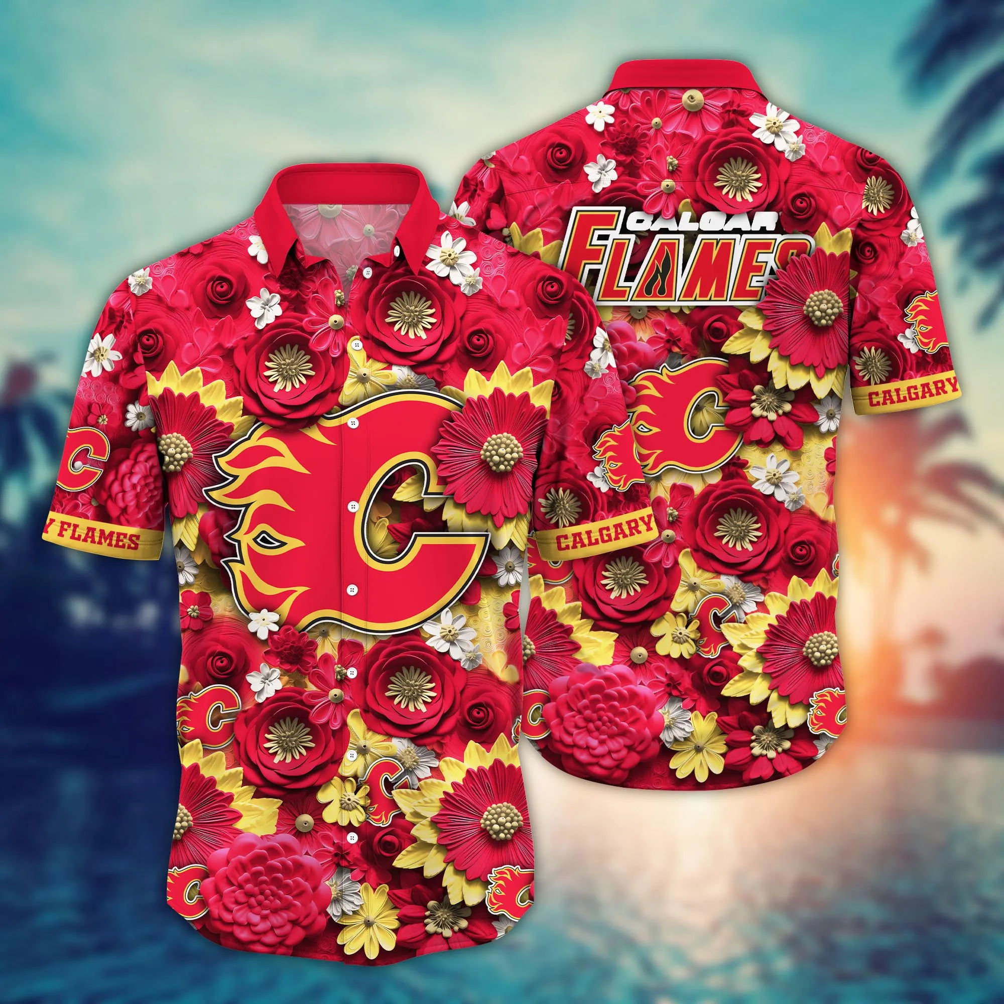 Calgary Flames Nhl Hawaiian Shirt Trending For This Summer Customize Shirt Any Team