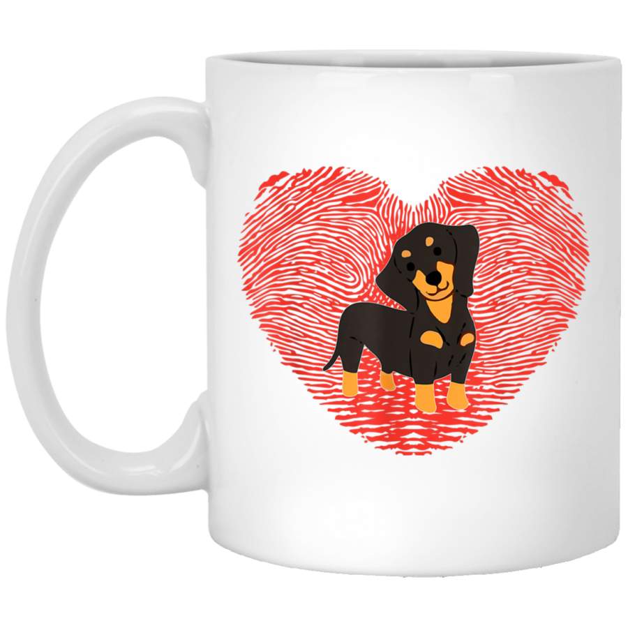 Cute Valentine Day Dog Gift Dachshund Heart Puppy Mug