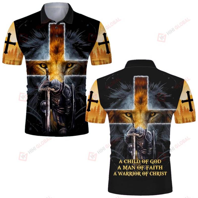 A Child of God a man of faith a warrior of Christ lion knight Jesus Christian ALL OVER PRINTED SHIRTS DH071102