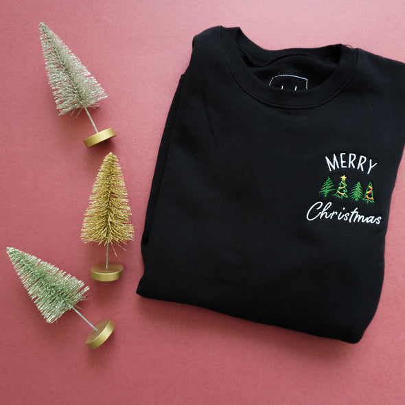 Merry Christmas Embroidered Sweatshirt 2D Crewneck Sweatshirt All Over Print Sweatshirt For Women Sweatshirt For Men Sws4735