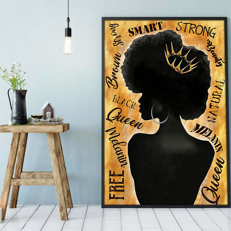 African American Canvas Prints Vintage Black History Month Poster Print Black Woman African King Alluring Canvas Room Decor