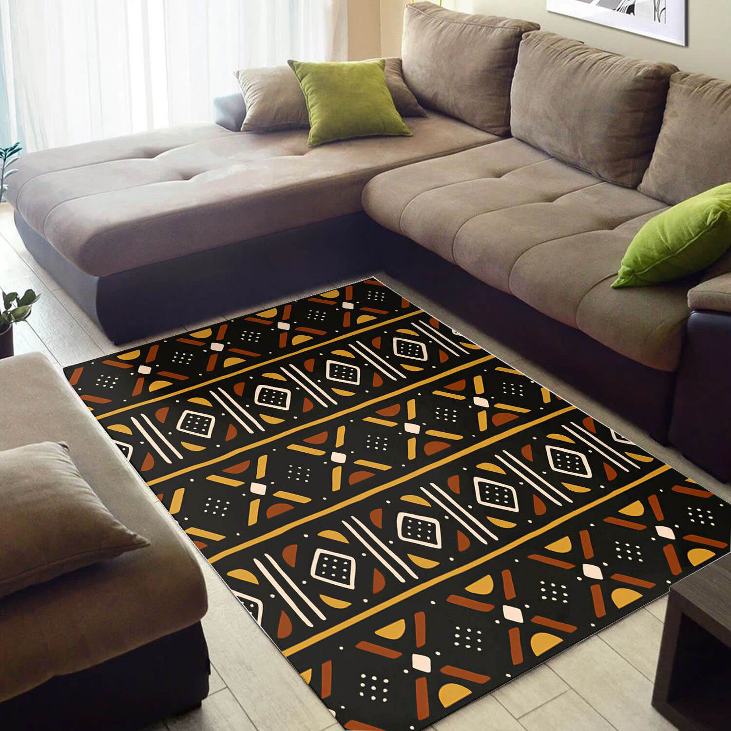 Trendy African American Rug Adorable African Inspired Ethnic Seamless Pattern African Themed Carpet African Style Decor WBG3631