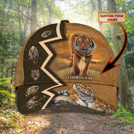 The Tiger King Personalized Name All Over Print Classic Cap For Tiger Lovers