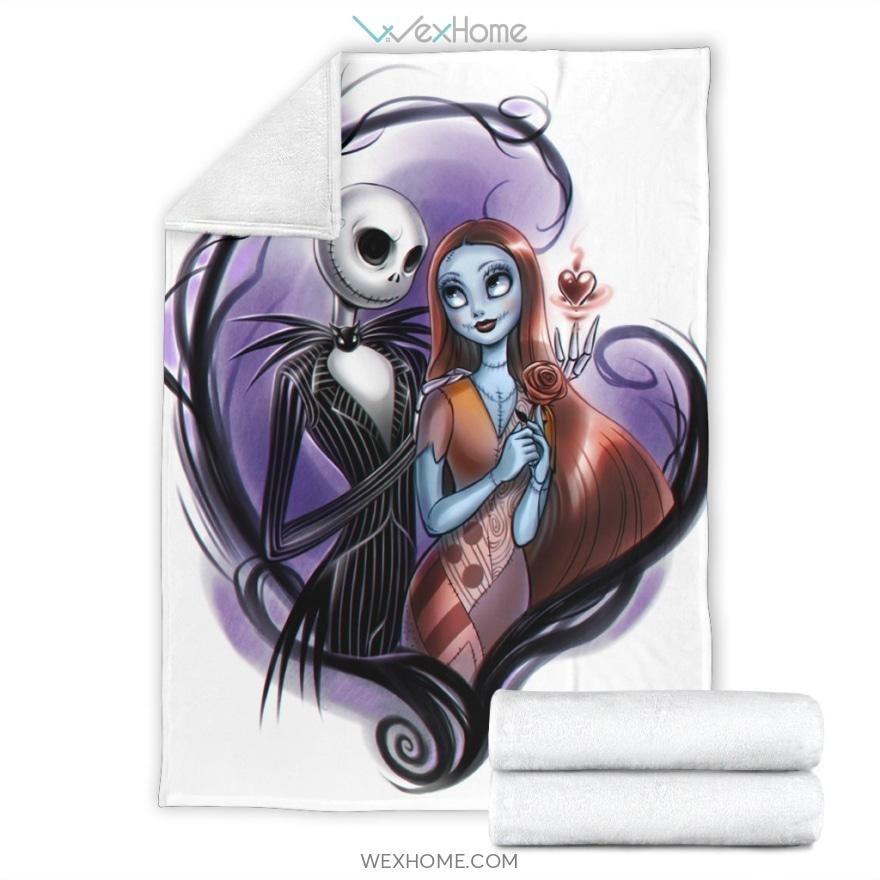 Jack Skellington And Sally Love The Nightmare Before Christmas Premium Blanket