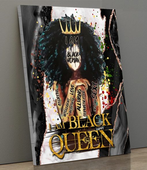 I Am Black Queen, Black Women, Afro Queen, Melanin Girl, Black Queen Poster