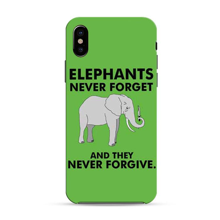 Elephants Never Forgive Iphone X 3D Case | Black