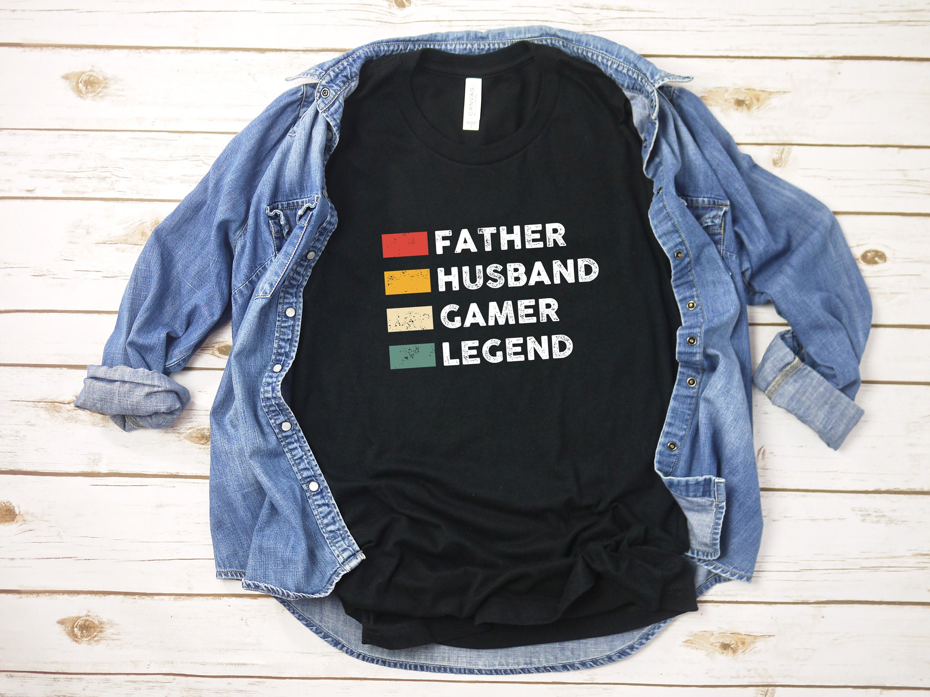 Father Husband Gamer Legend Retro Vintage Shirt, Dad Gift T-Shirt, Father’s day T shirt, Best Ever For Dad Gift